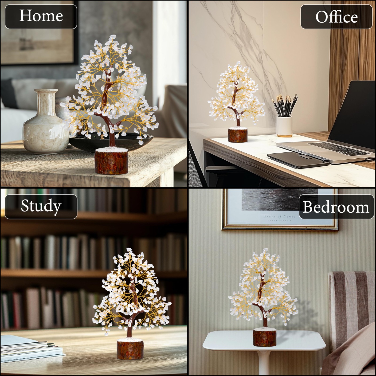 Clear Quartz Tree of Life for Home, Office, and Desk Décor | Handmade Bonsai …