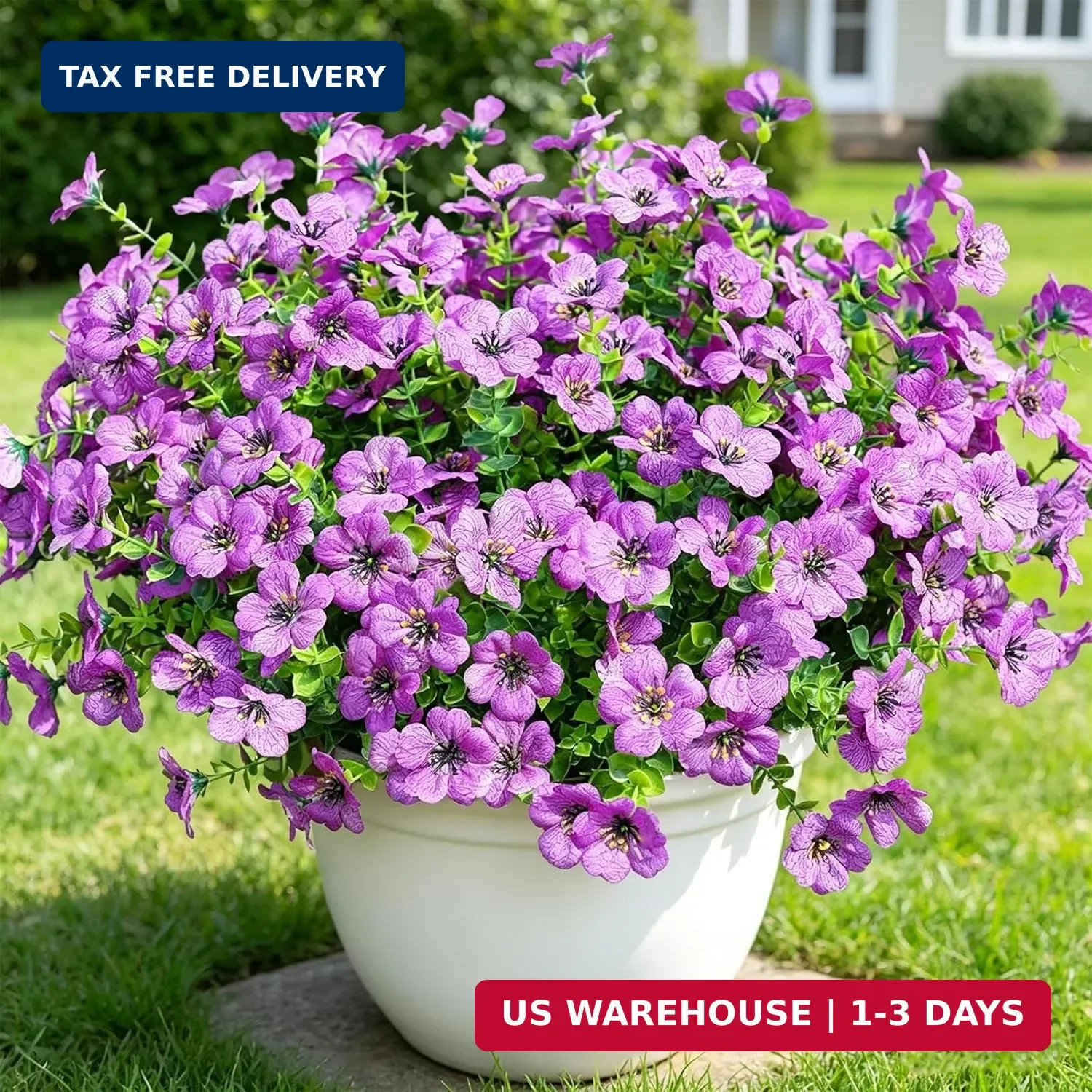 Elyum Artificial Flowers for Outdoors, 9 Bundles Artificial Plants & Flowers Out