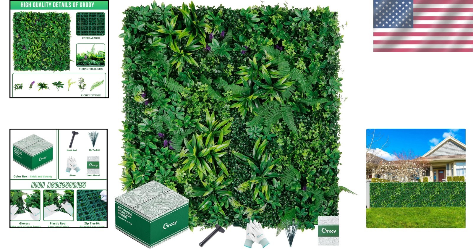 Easy Setup 12pcs Grass Wall Panels – UV-Tested Fake Greenery for Stunning Decor