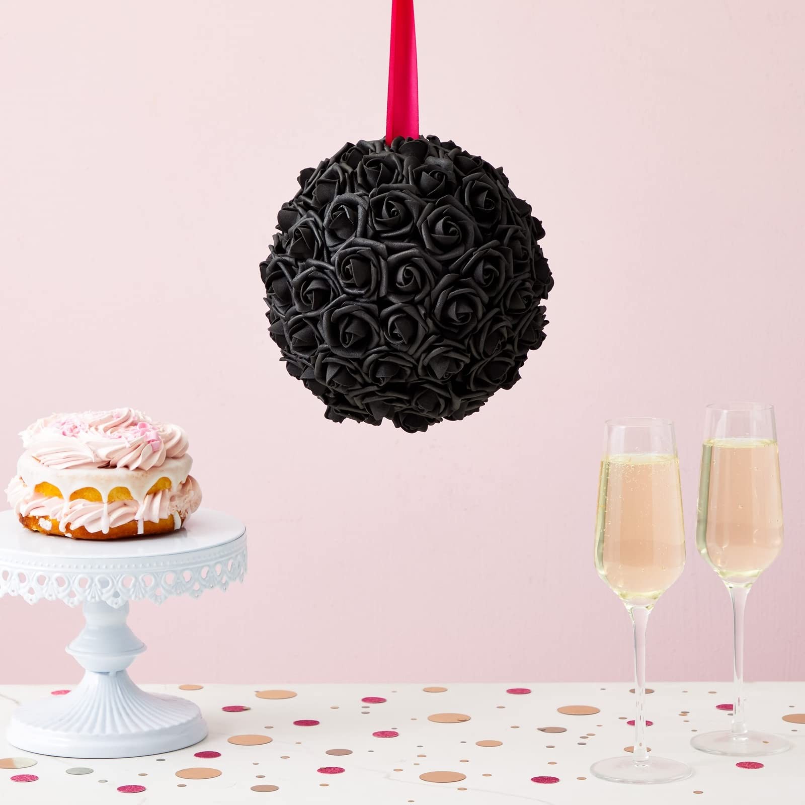 Stemless Artificial Roses – Black Artificial Flowers for Crafts – Soft Foam R…