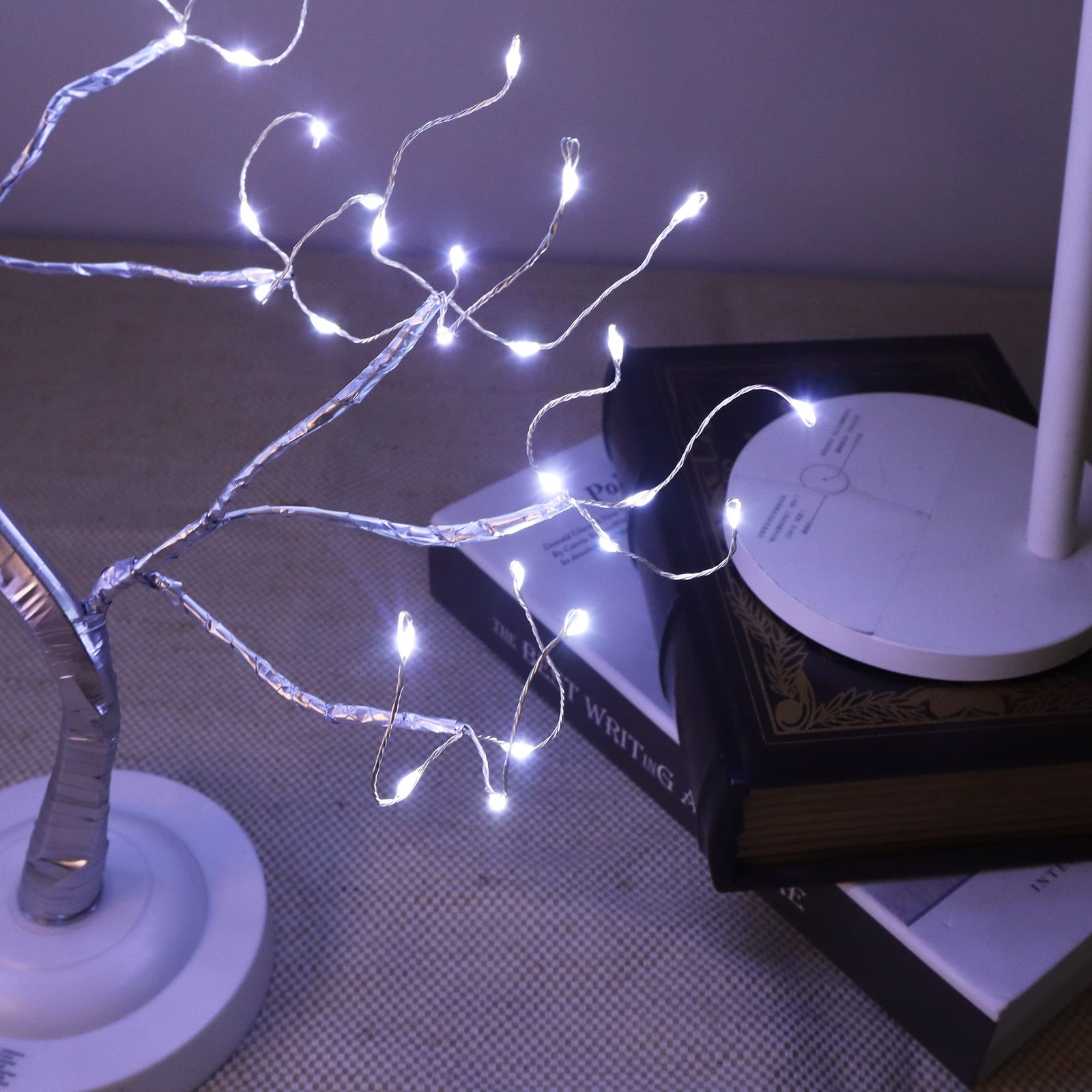 108 LED Bonsai Tree Light 20 Inch Tabletop Artificial Lamp 8 Modes White