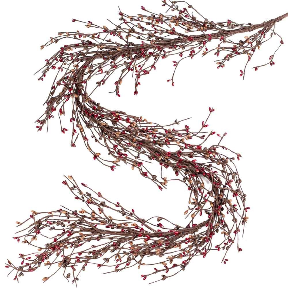 Hand Wrapped Warm “Peacan Pie’ Colored Pip Berries Garland for Decorating