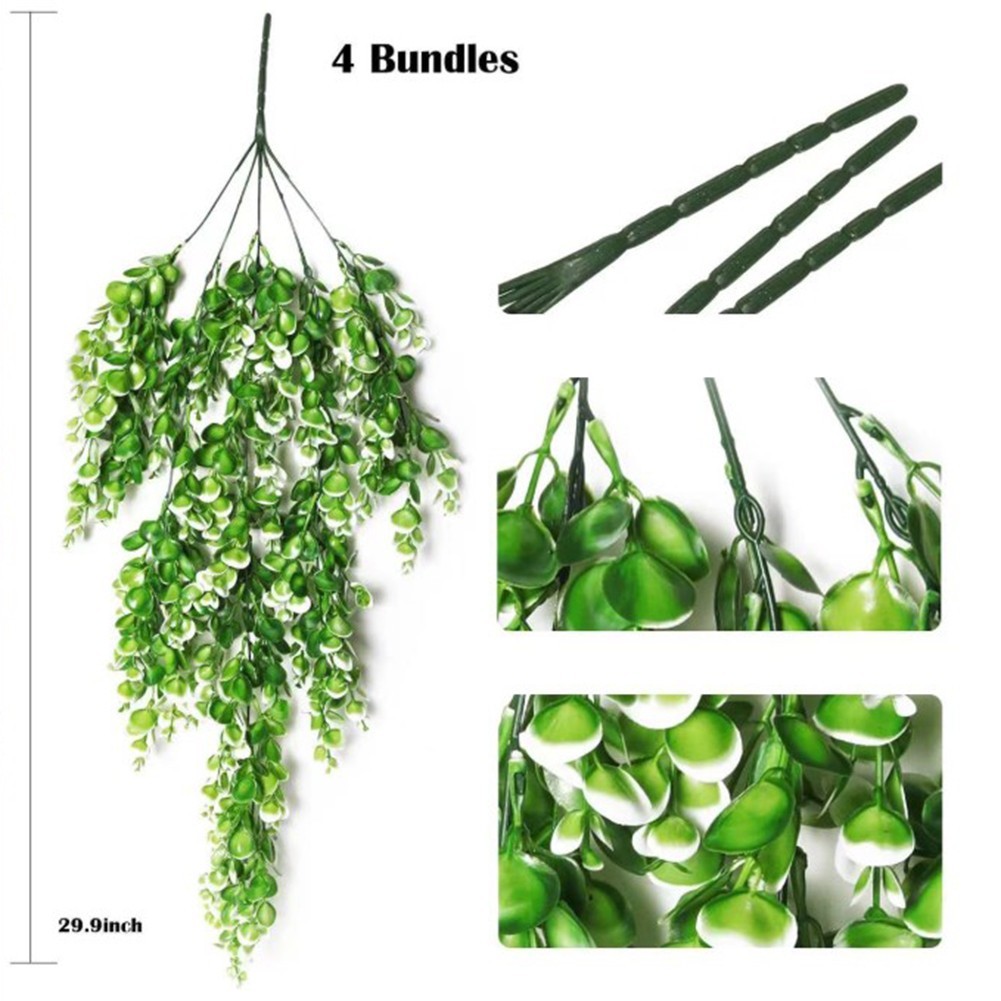 Artificial Eucalyptus Leaves Rattan Plants Set for Floral Arrangements