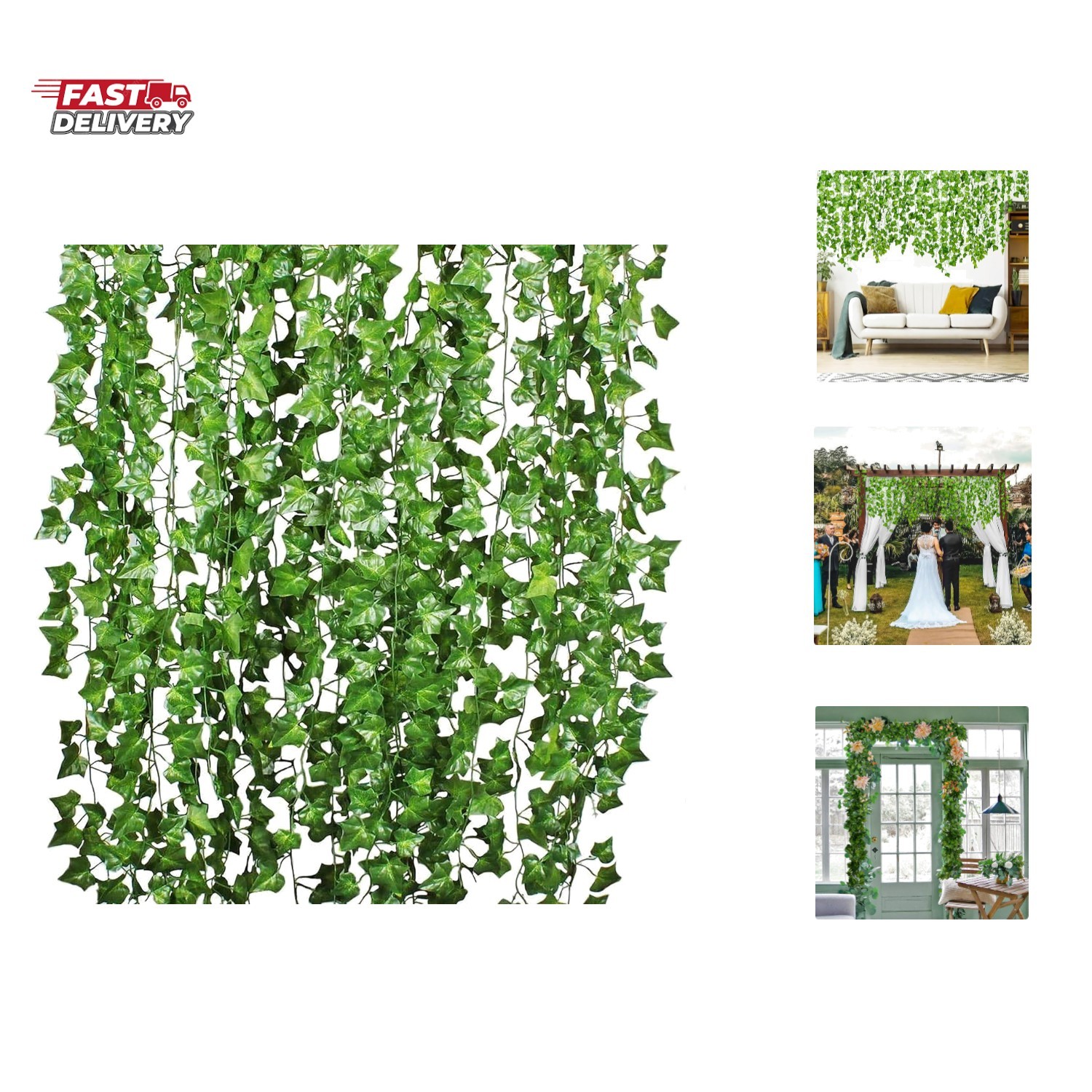 84 Feet 12 Strands Artificial Ivy Leaf Plants Vine Hanging Garland Fake Folia…
