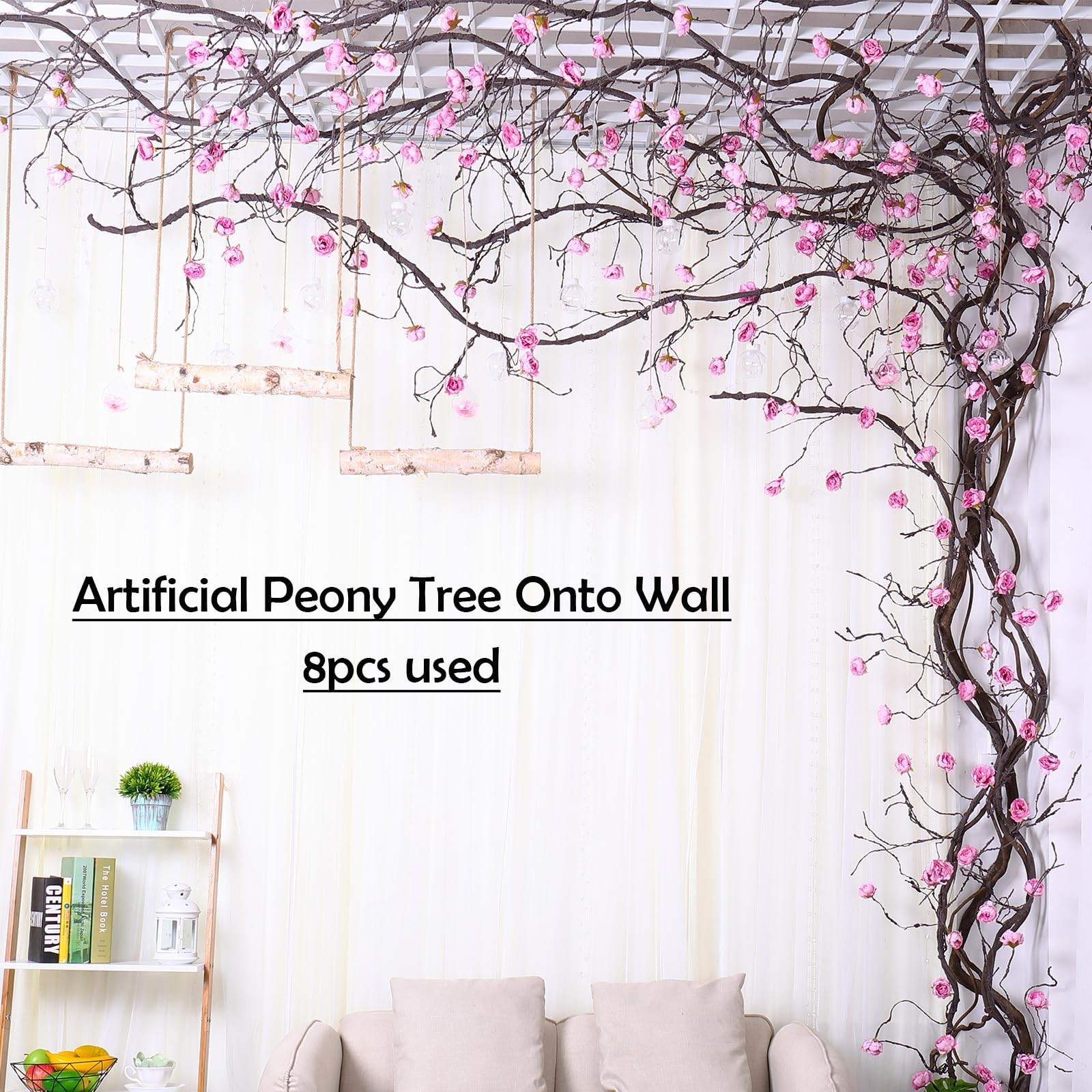 1PCS 300cm/118inch Large Flexible Artificial Tree Fall Vines Twine Wood Branc…