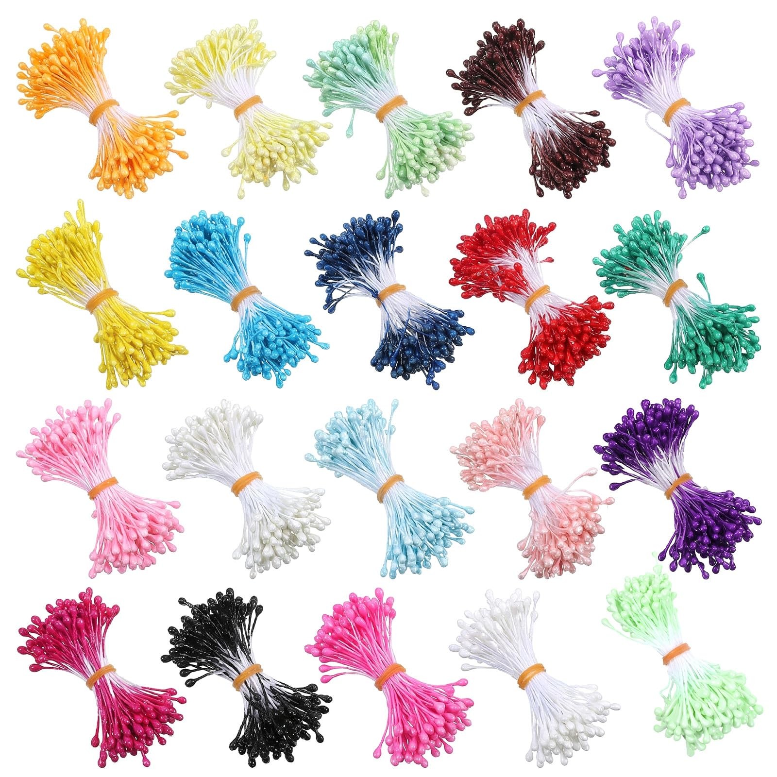 3000 PCS Floral Stamens Flower Making Crafts 3mm Assorted Color 60mm DIY