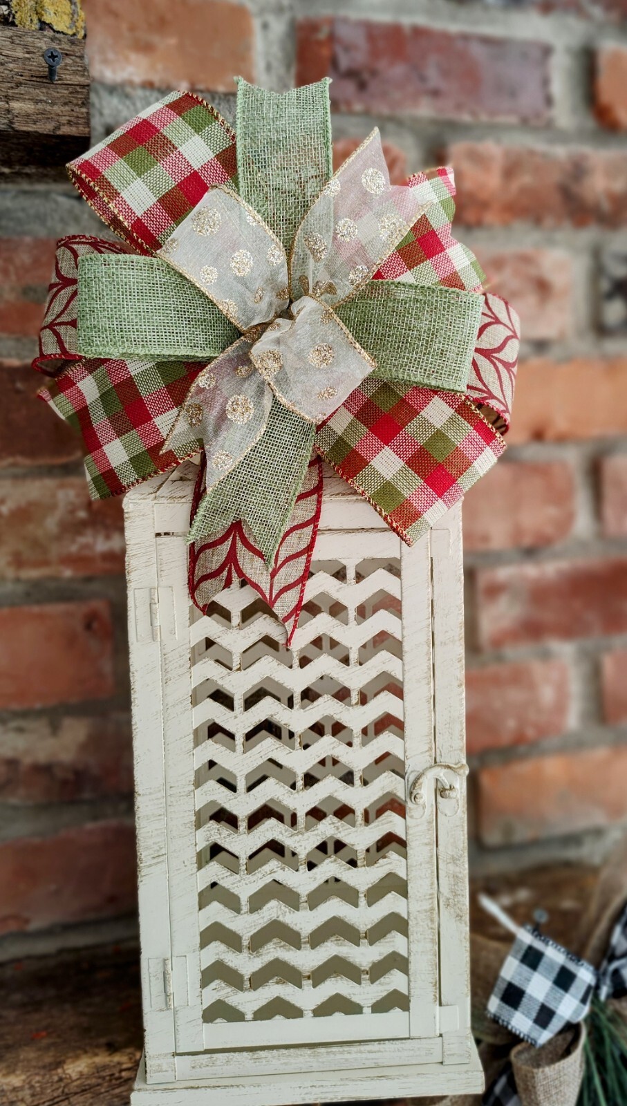 8×8 Sage, Berry, Gold Bow, Lantern Bow, Door Hanger Bow, Wreath or Swag Bow