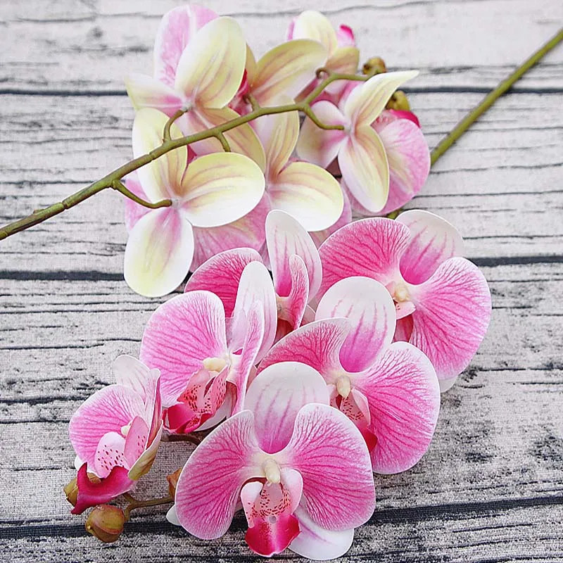 Artificial Flower 3d Small Butterfly Orchid 6 Heads/bundle Fake Home Drapery Diy
