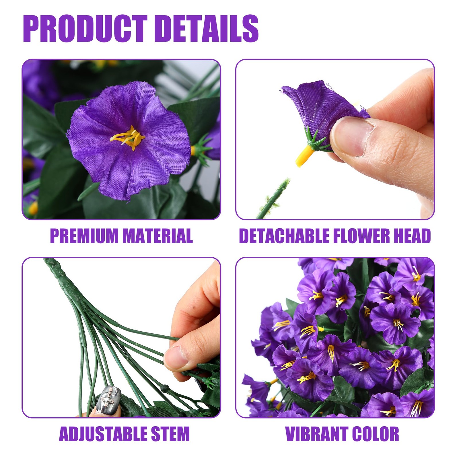 Artificial Fake Hanging Flowers Plants for Outdoor Outside Spring Summer Deco