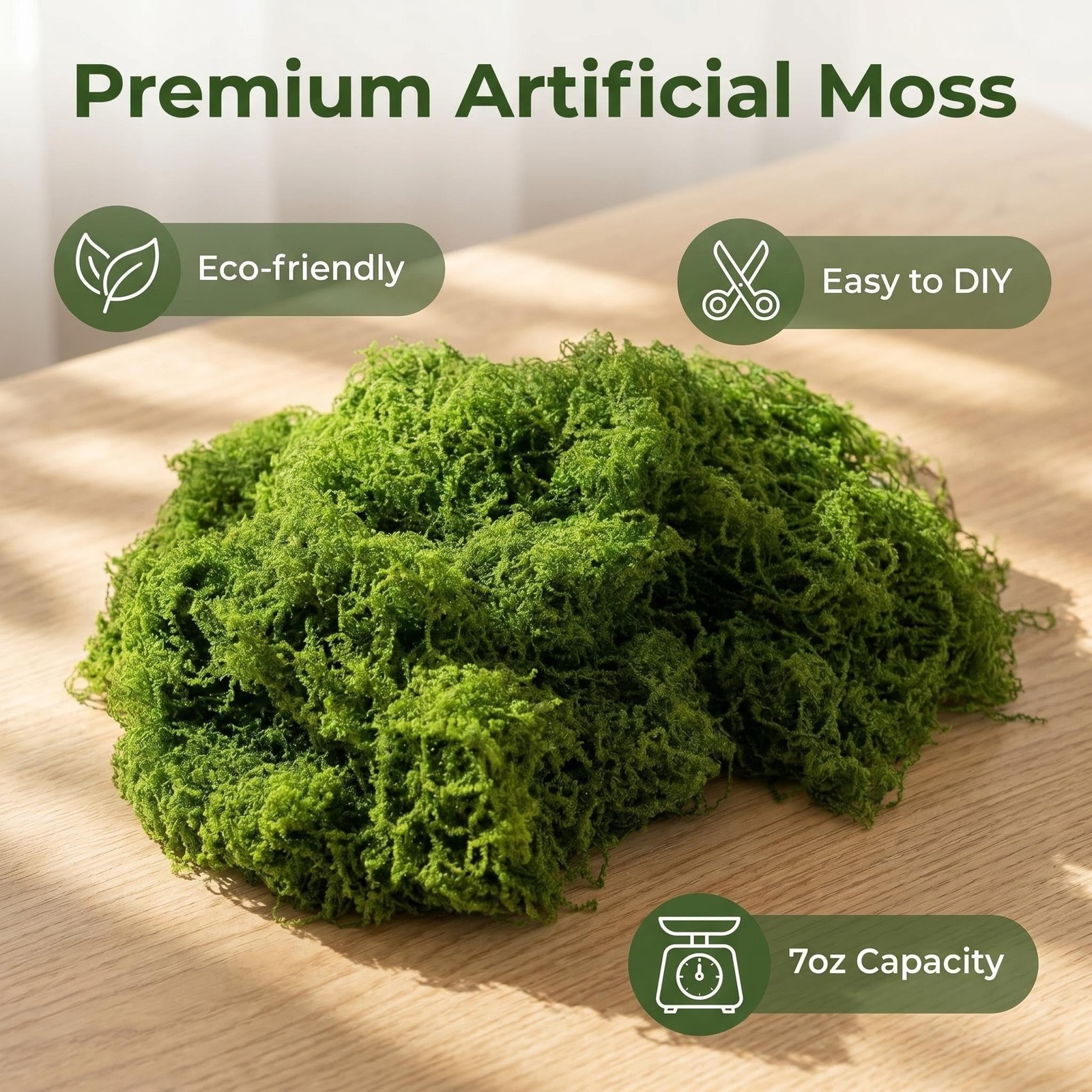 Artificial Moss Potted Plants Indoor Fake Green Faux Craft Terrarium 7oz