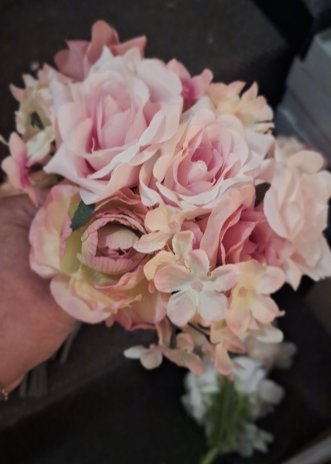 8pk 5-9 in. Spring Blush Pink White Rose Flower Bouquet Wedding Table Decor