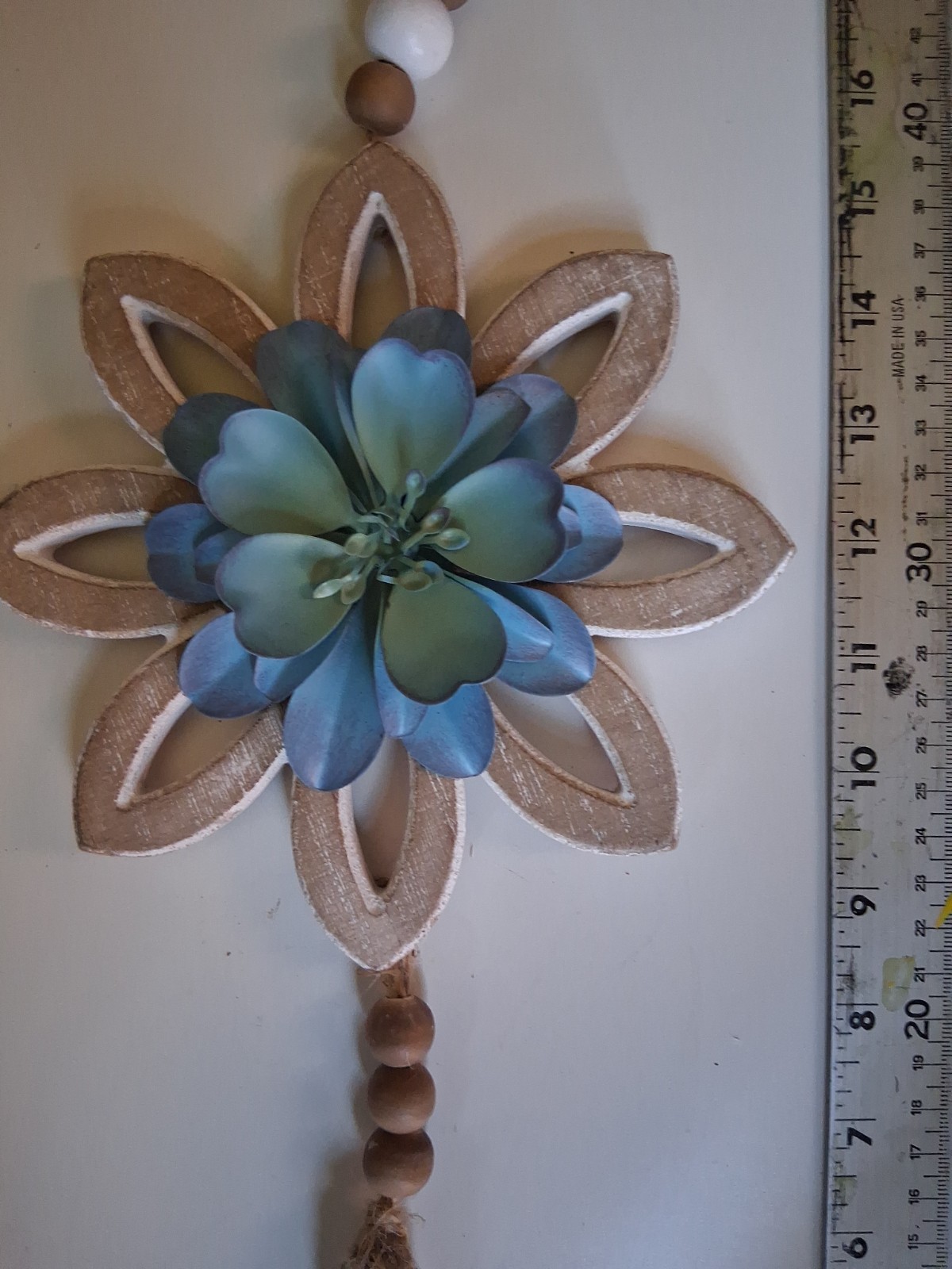 Gorgeous BOHO wall Decor Hanging Flower Blue Center Lotus Flower