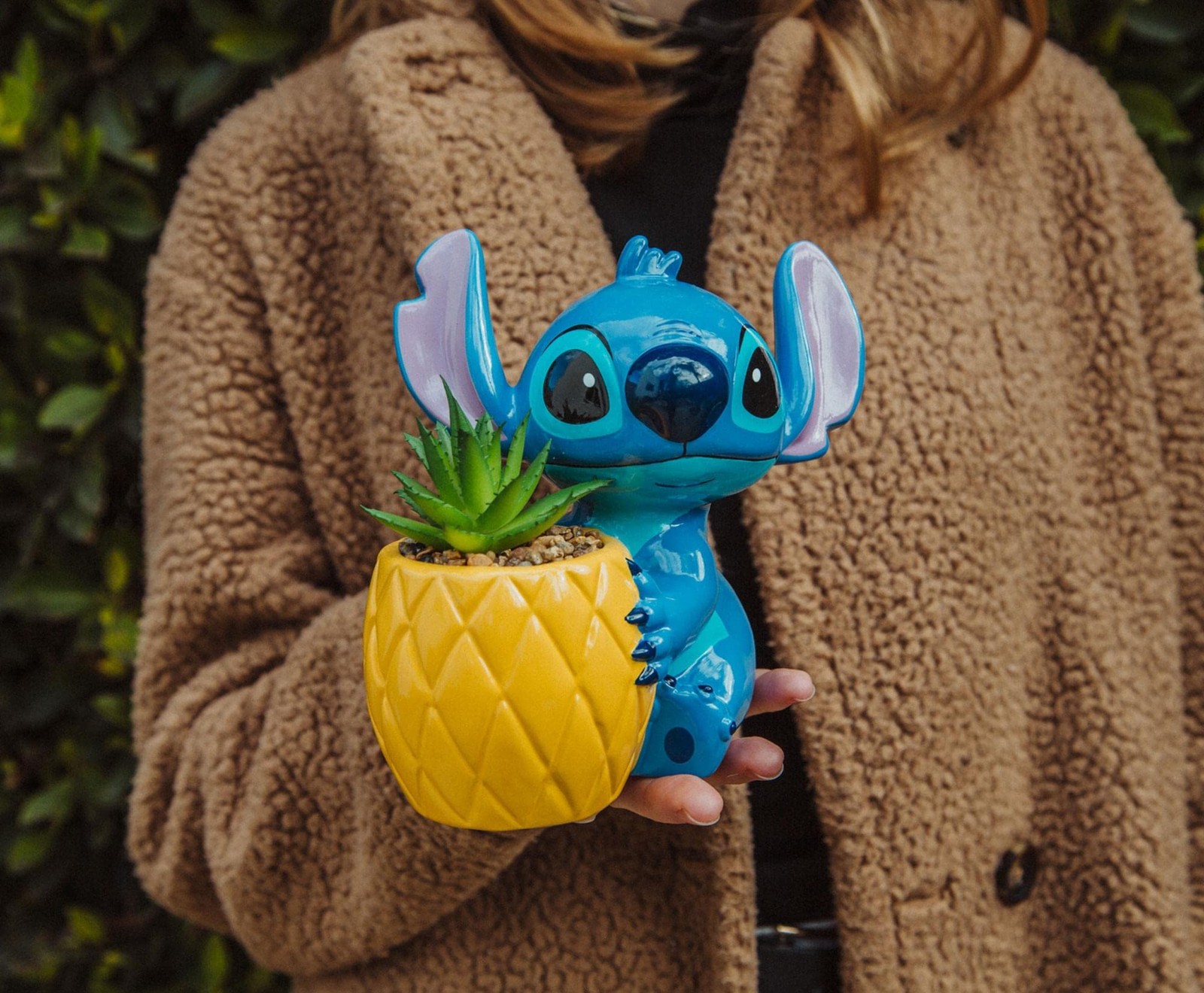 Disney Lilo & Stitch Pineapple 6-Inch Ceramic Planter with Artificial Succule…