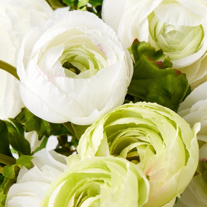 Faux Ranunculus Floral Arrangement in Glass Vase-Williams Sonoma|46175