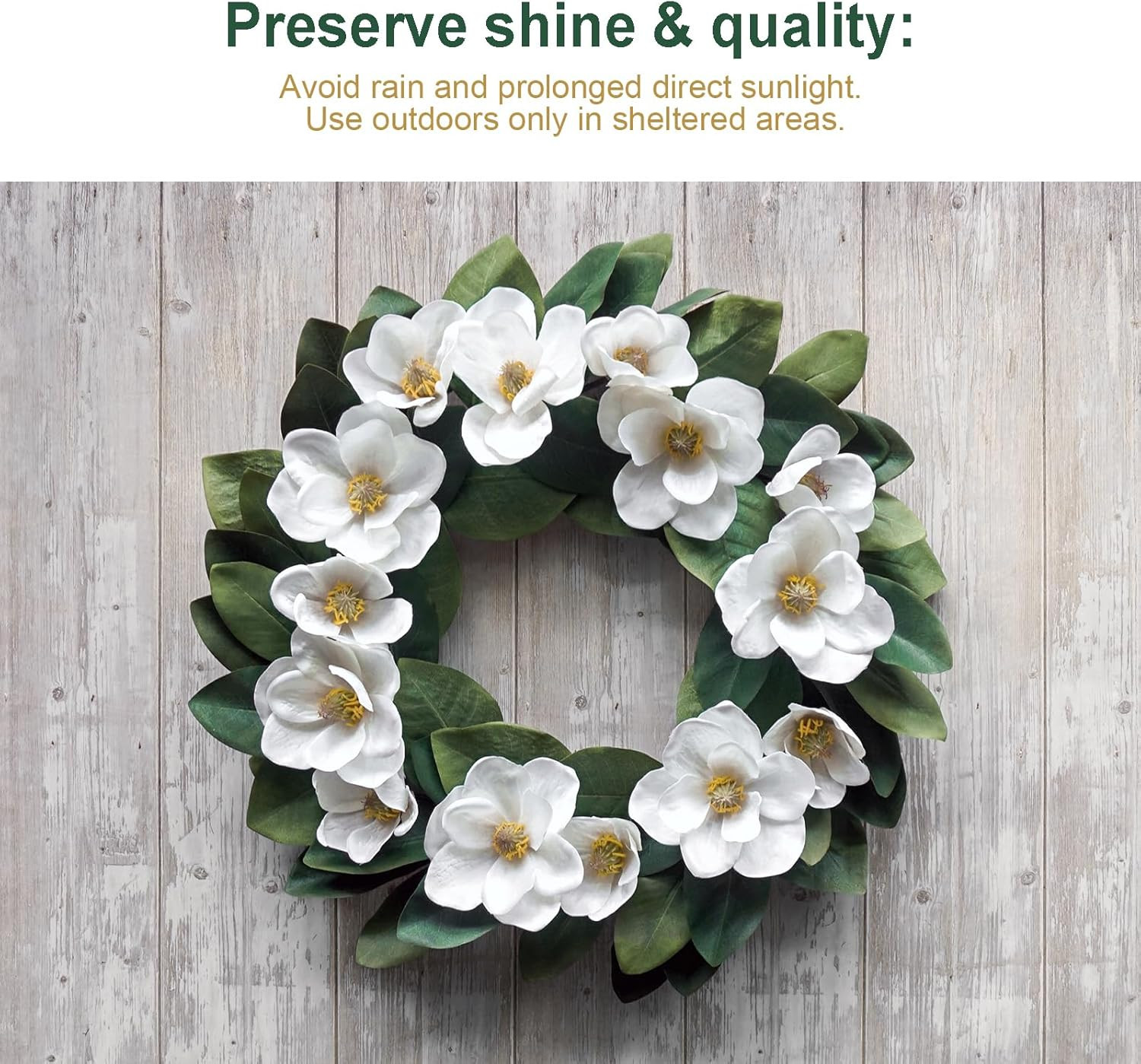 24″ Faux Magnolia Wreath for Year-Round Home Decor – Front Door & Wall Accent