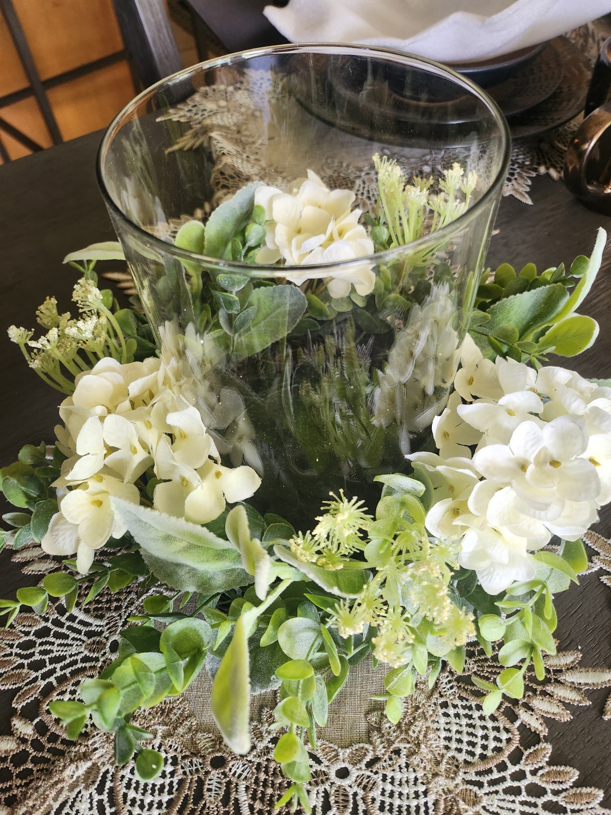 Nearly Natural Hydrangea Candelabrum Silk Flower Artificial Arrangement