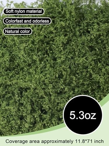 5.3oz Green Fake Moss Artificial Floral Moss Faux Plant for DIY Crafts Fairy Gar