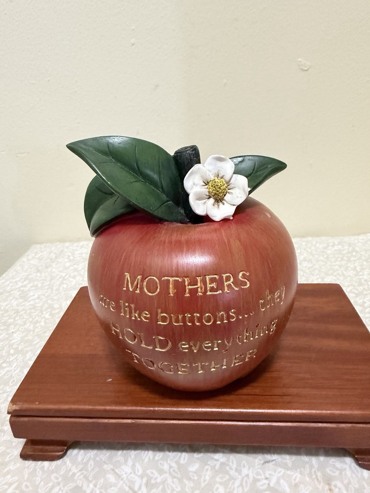 Decorative Apple Whit Leaves & Flower For Mothers Day or For Any Occasion Mom