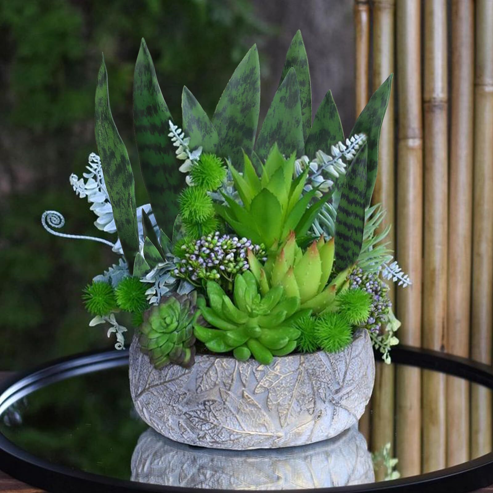 10pcs Fake Snake Plants Leaves Set 15inch Artificial Small Sansevieria Leaves
