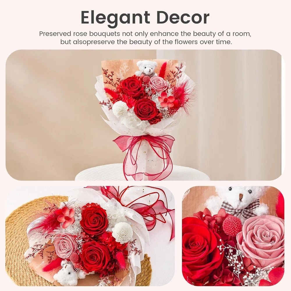 Polylove Forever Flower Bouquet Flowers for Delivery Prime Preserved Roses with