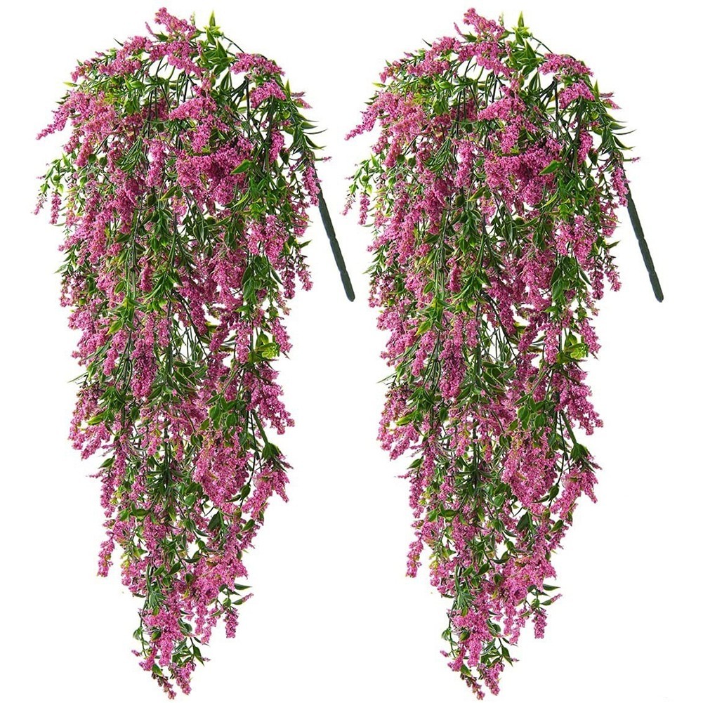 2pcs Wisteria Vines Naturalistic Plastic Flowers for Indoor Decoration