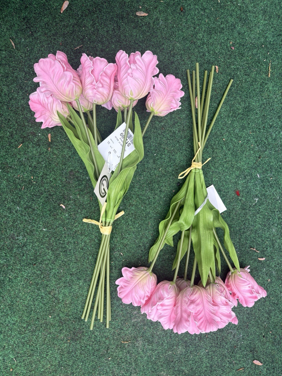 Allstate, 15″ Real Touch Parrot Tulip Bundle – Pink 2 Bouquets Latex Faux Flower