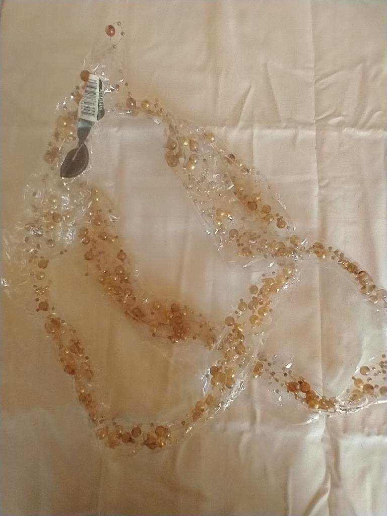 NEW 5′ SULLIVANS TAN PEARL BEAD GARLAND~FRINGE~WEDDING~CRAFTS~PLASTIC ENAMELED