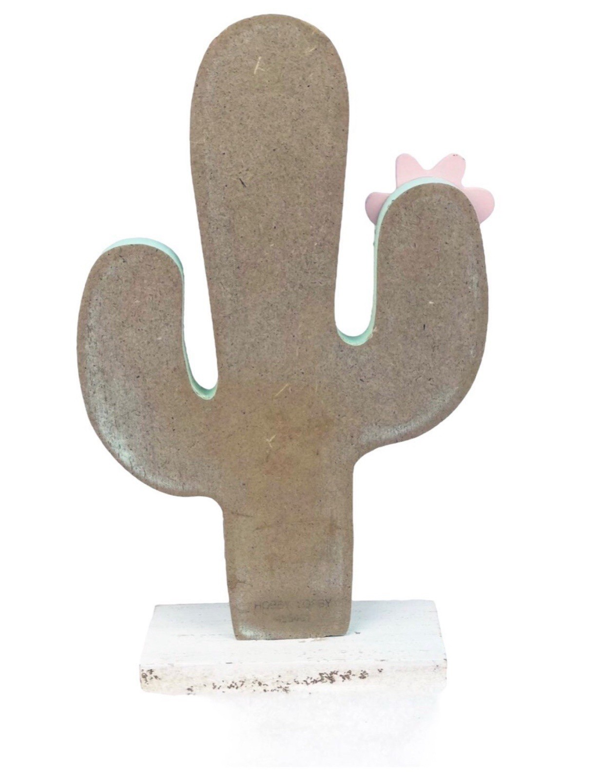 Mint Green Cactus w/Flower Decor- NEW
