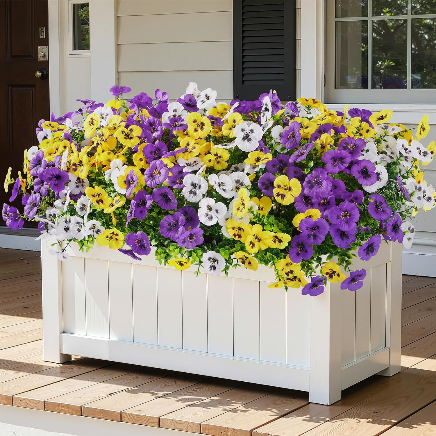 Artificial Spring Flowers for Outdoors Garden Decorations, Fake Flower Bundles