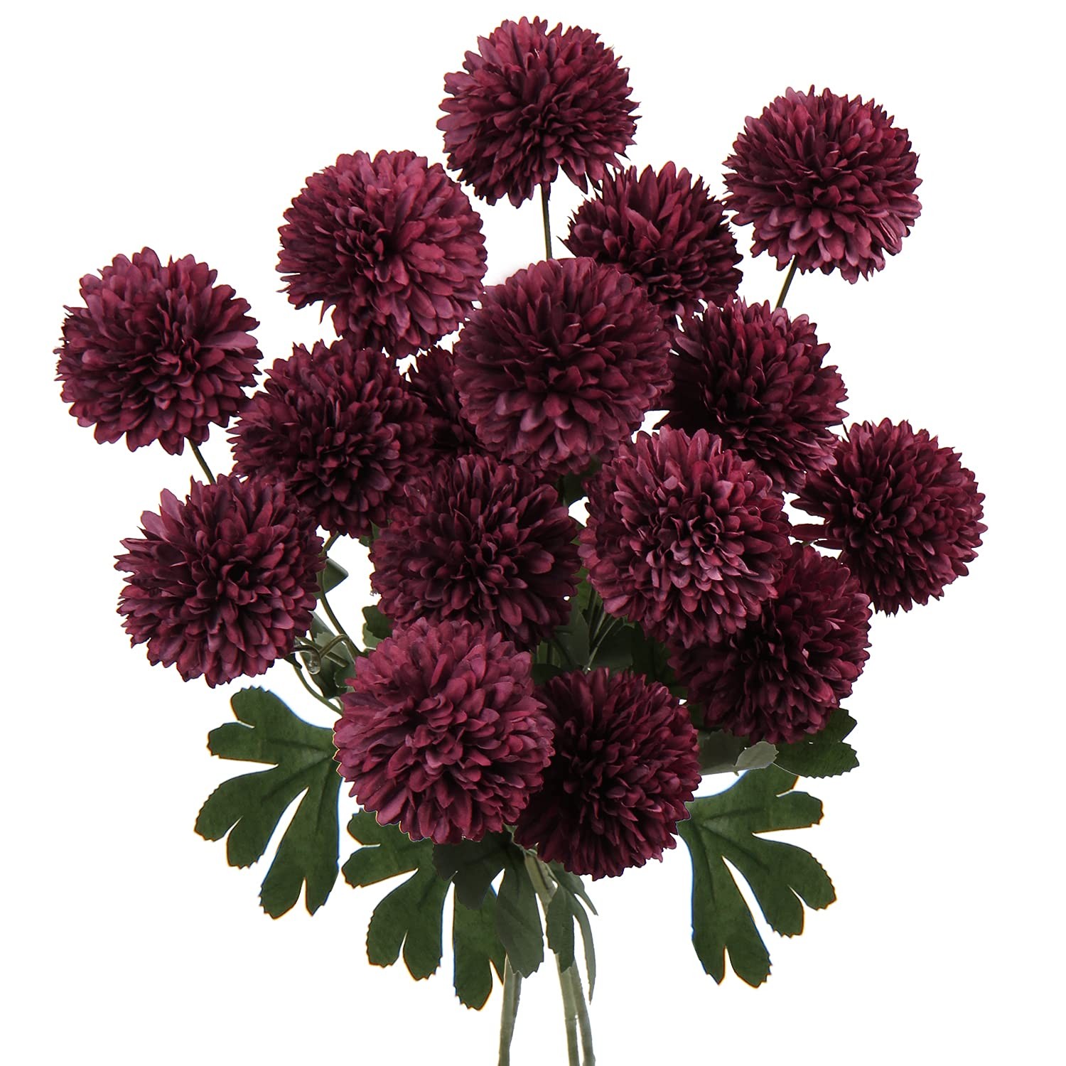 4 Pack Red 23 In Tall Faux Mums Silk Chrysanthemum Flowers Bouquet
