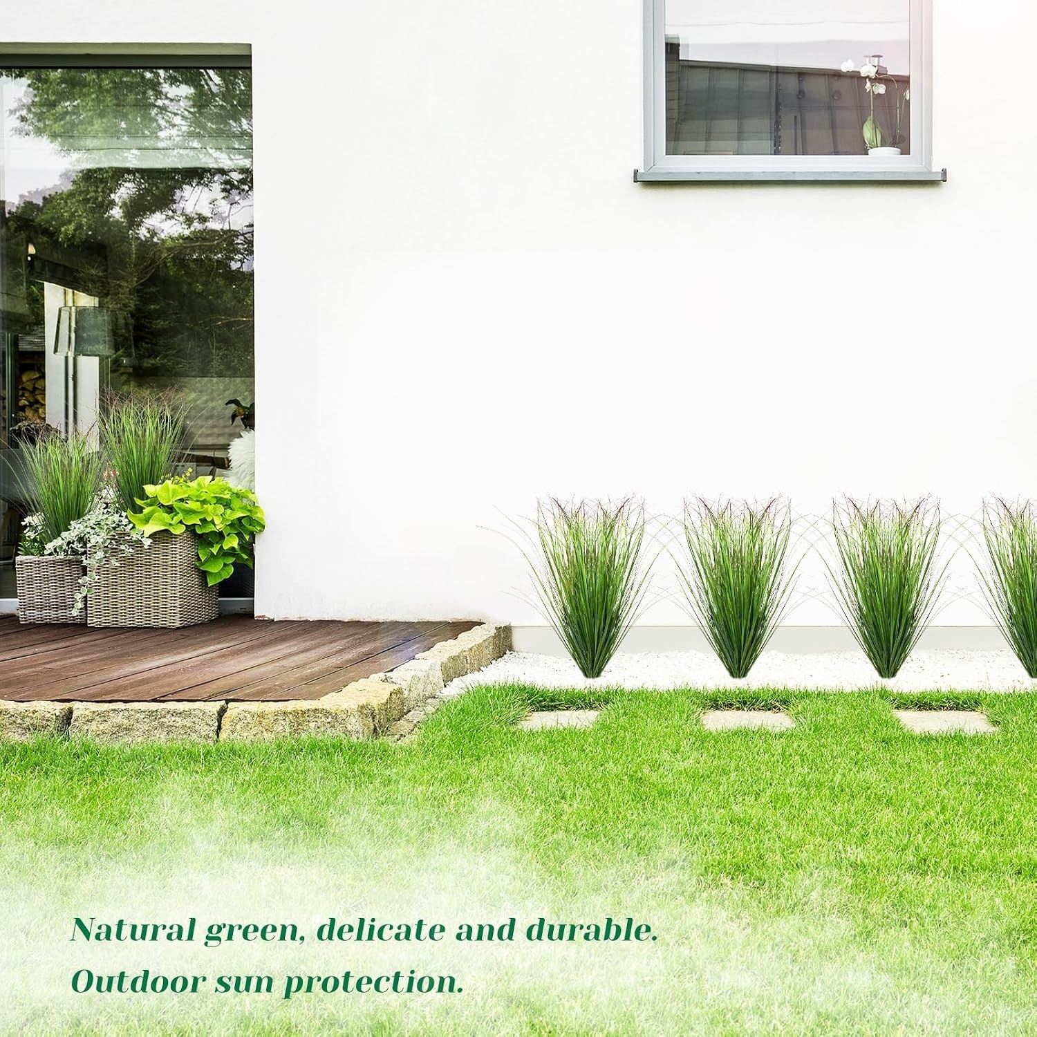 16 Bundles of Lifelike UV-Resistant Artificial Grass for Indoor/Outdoor Décor