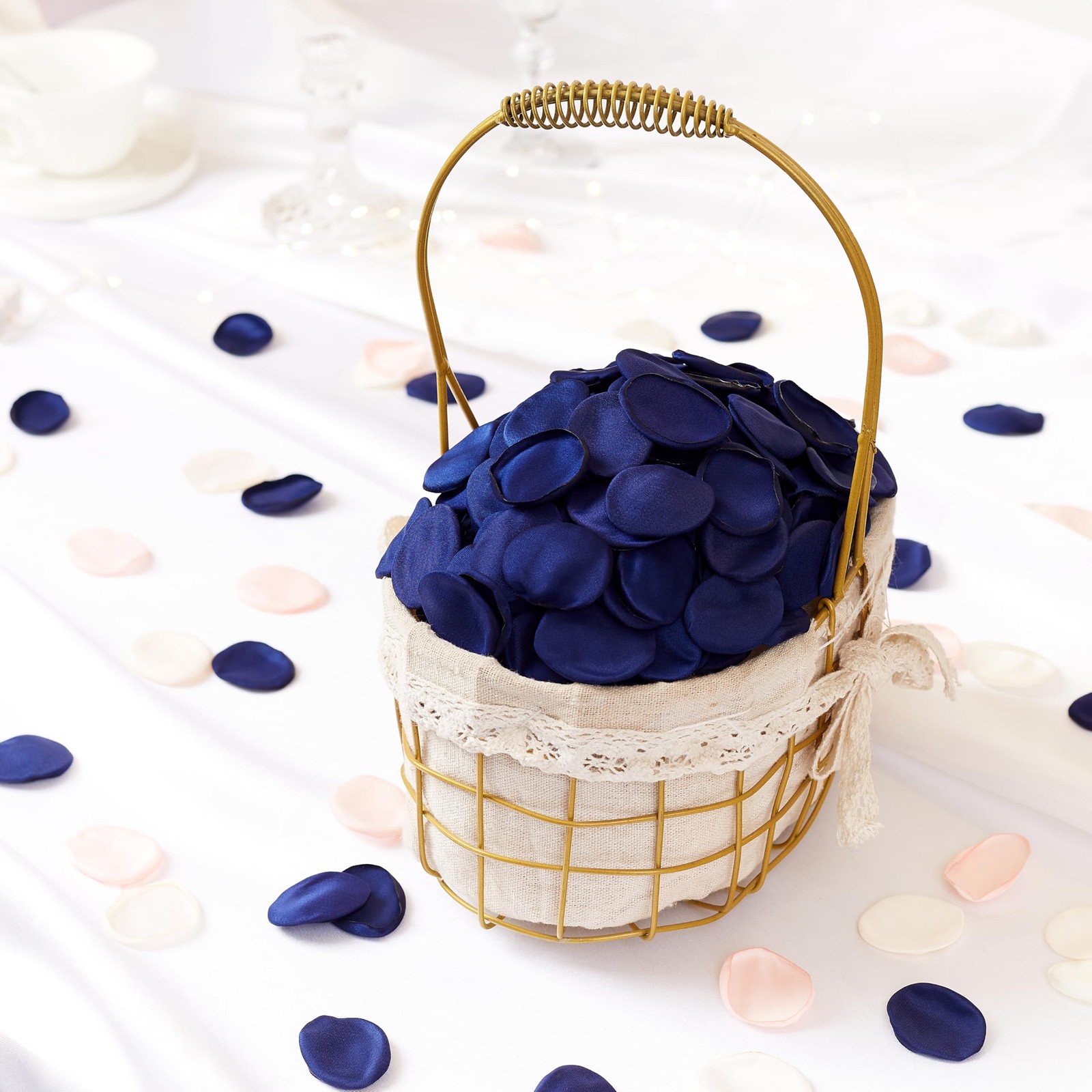400Pcs Blue Real Touch Silk Fake Rose Petals for Wedding Decor