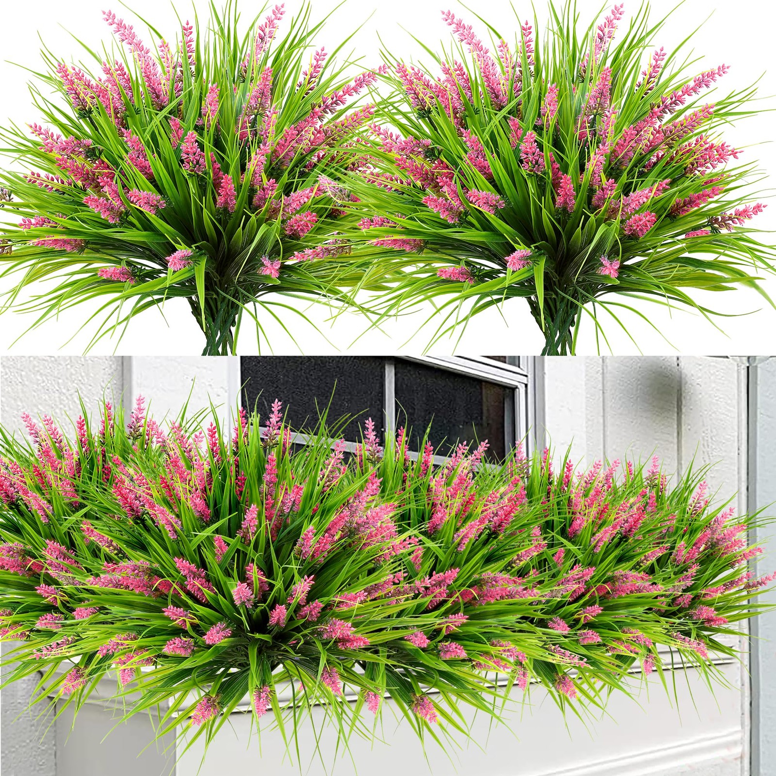 24 Bundles Artificial Plants Outdoor Faux Lavender Flowers Fake Monkey Grass …