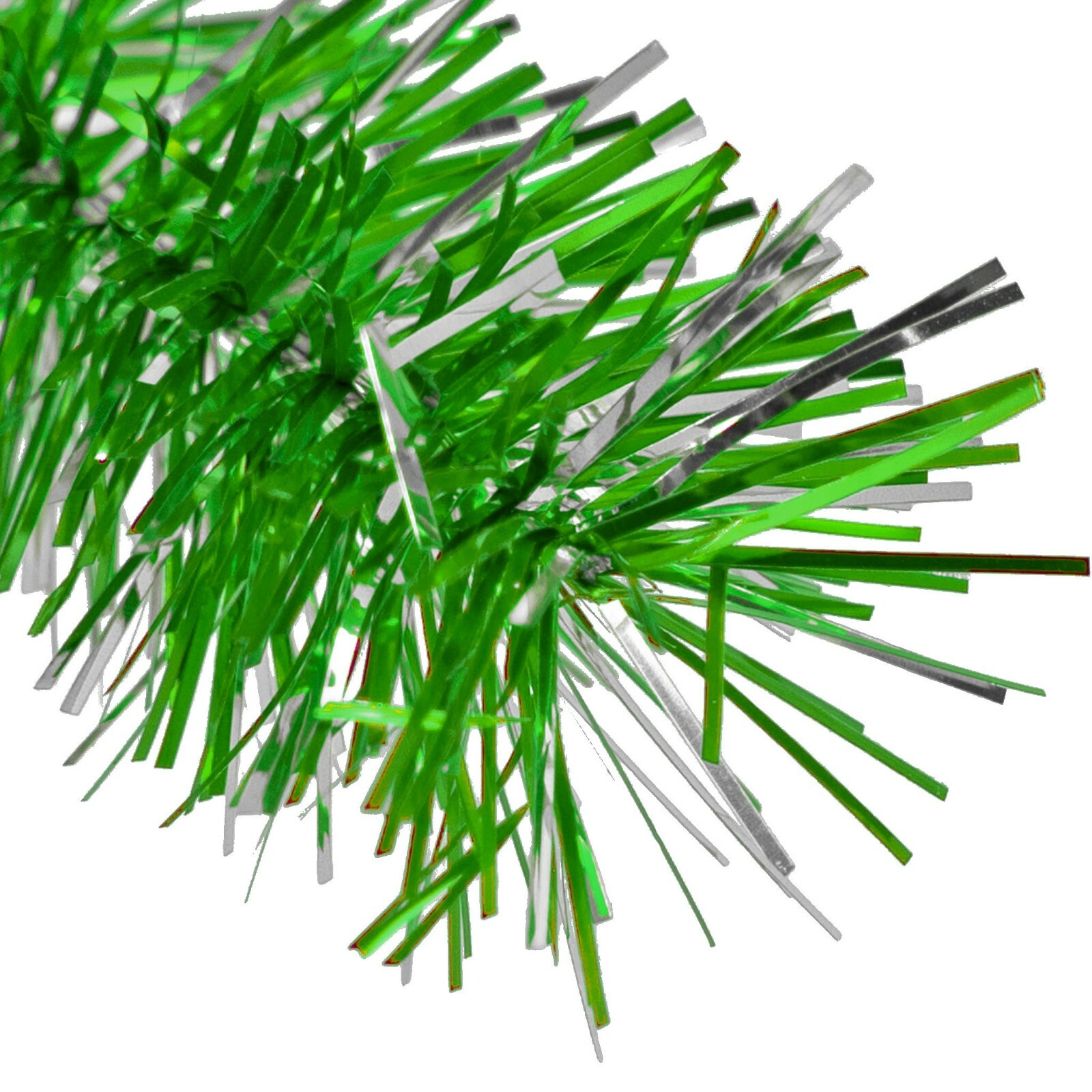 Silver & Green Tinsel Garland 30FT Length 3IN Width Philadelphia Eagles Colors