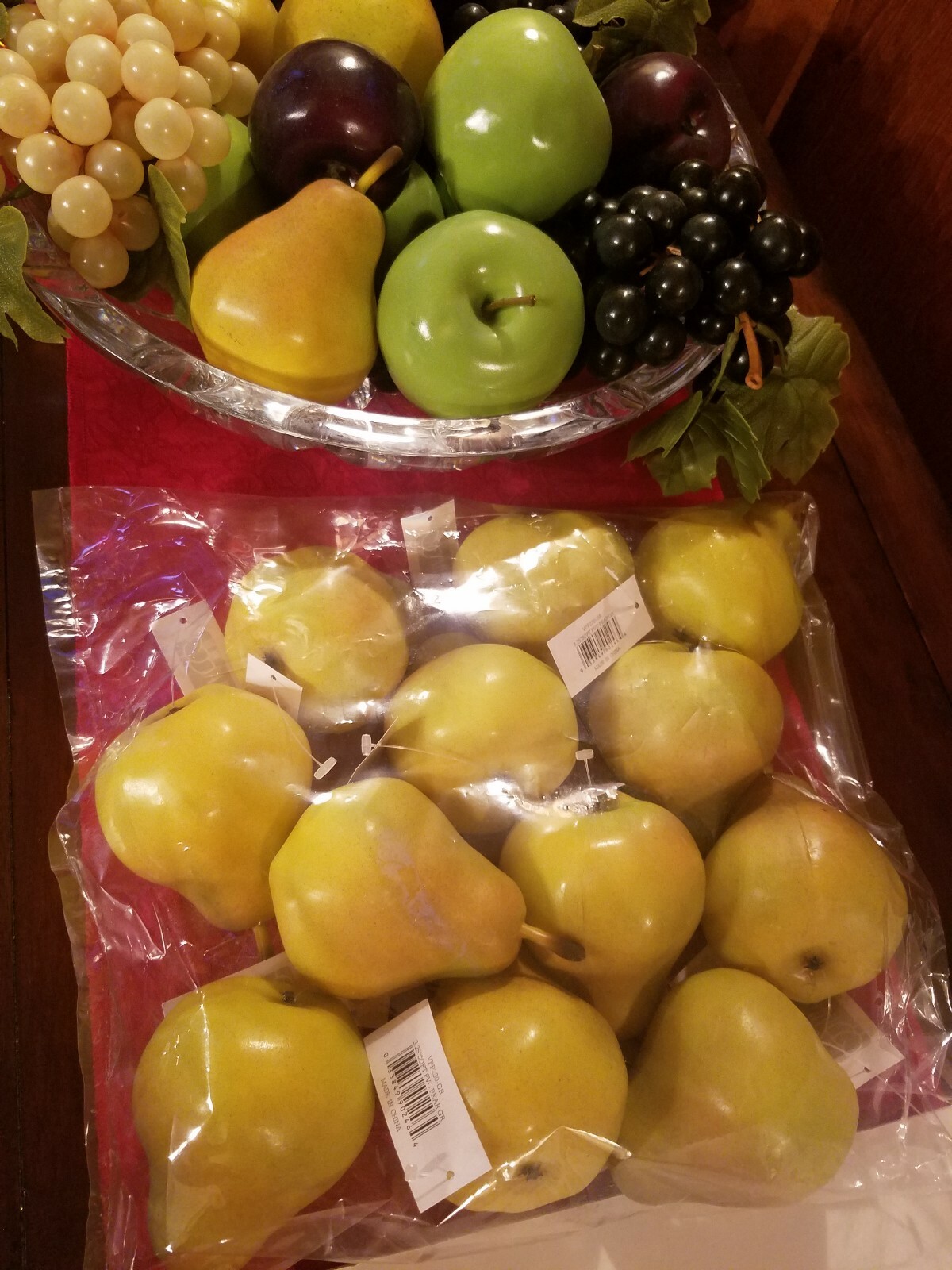 Allstate Floral Bag of 12 3.25″ soft PVC Artificial Pears