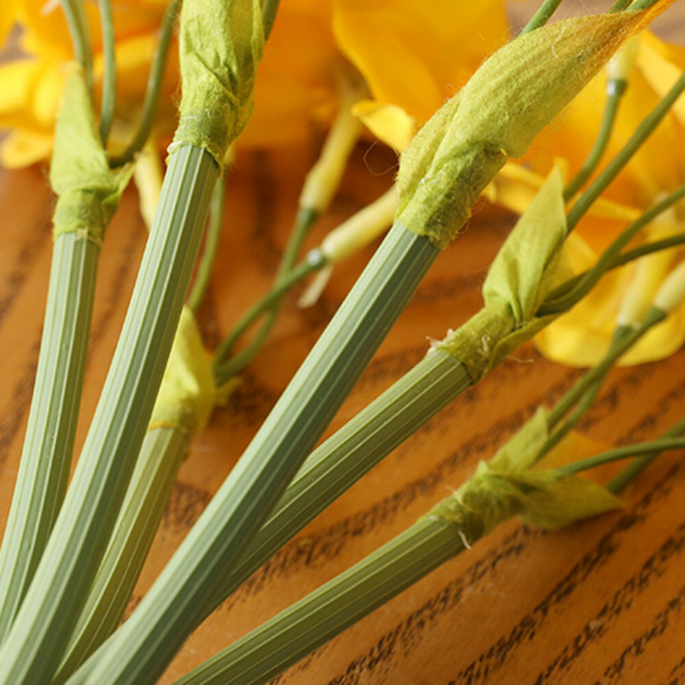 Artificial Silk Narcissus Daffodil Flower Bouquet Home Party Wedding Decor 6pcs