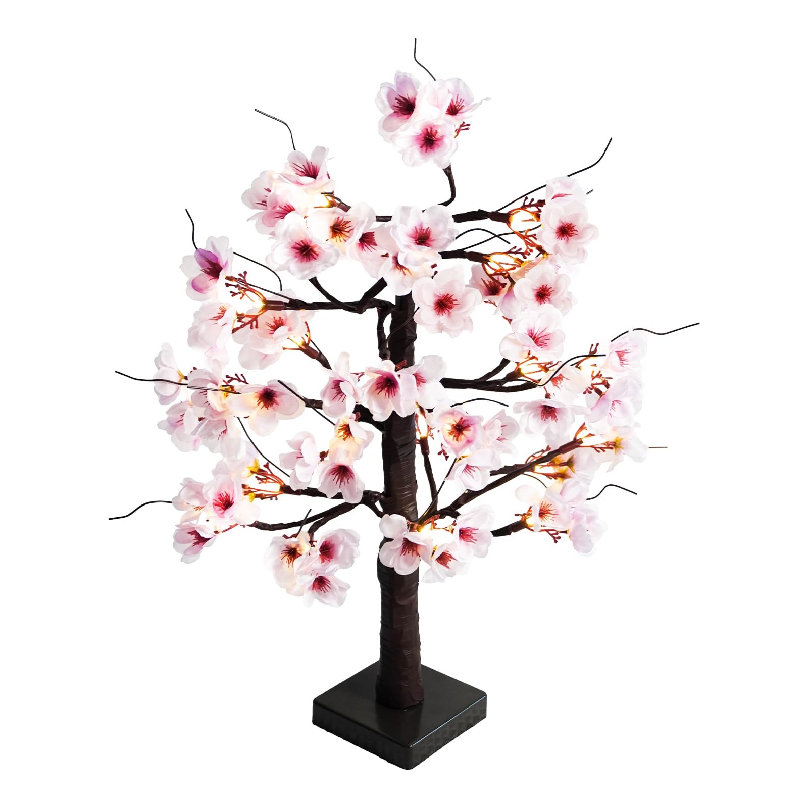 24IN Lighted Cherry Blossom Tree 24 Warm White LED Tabletop Artifical Bonsai …