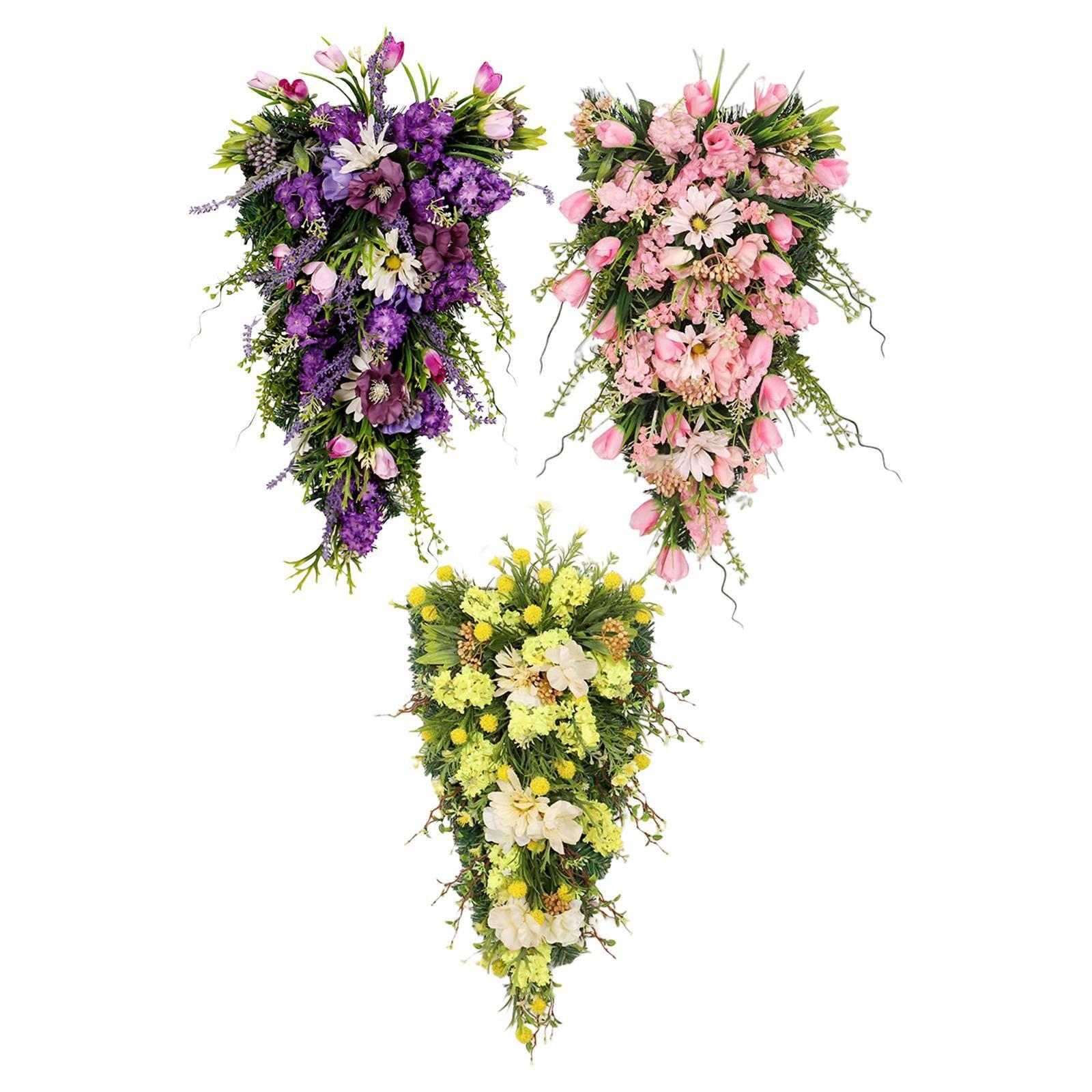 Floral Swag Decorative Teardrop Wreath Wall Windows Decor Spring Artificial