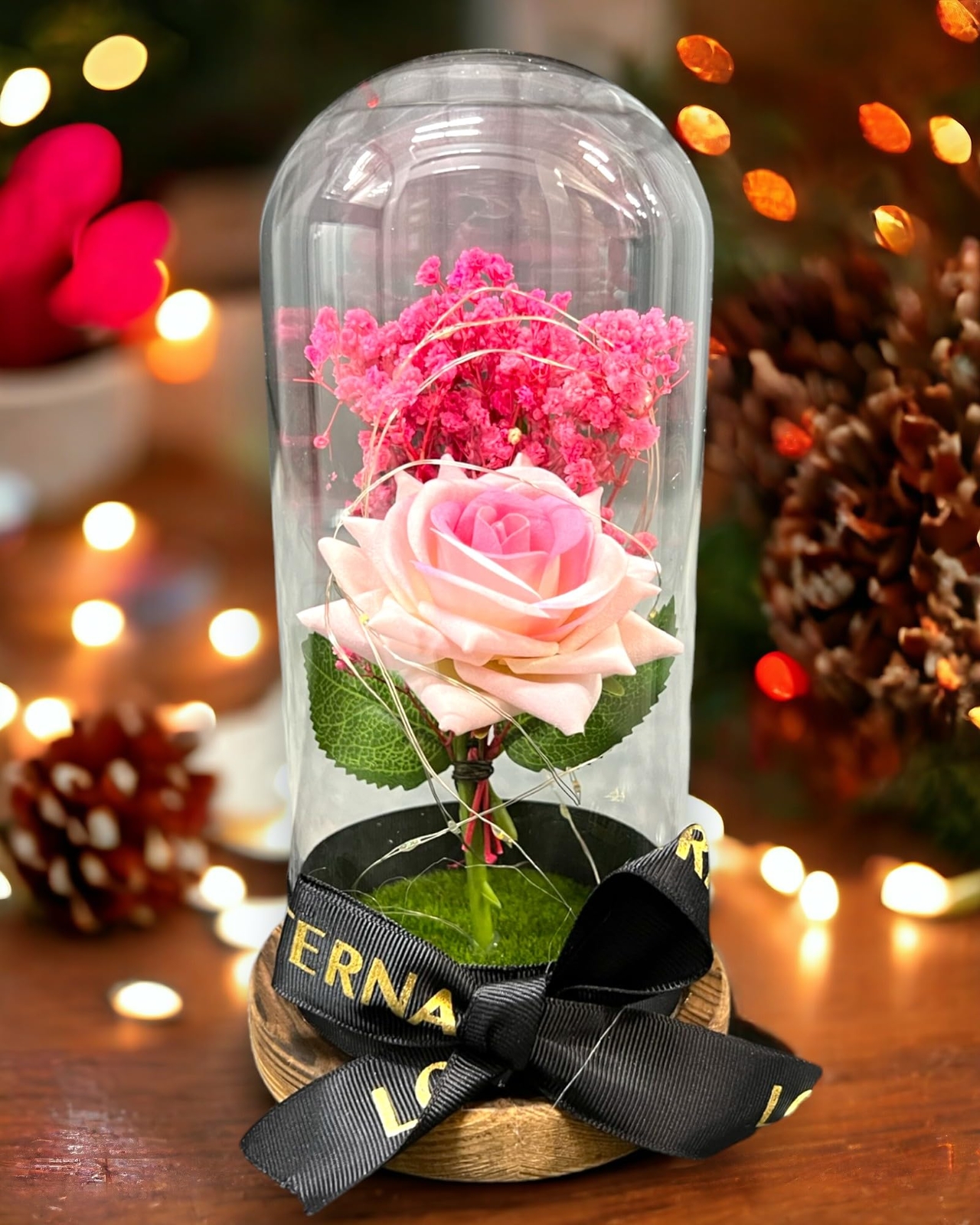 SINT Preserved Rose Gifts for Women Forever Real Rose in Glass Dome Rose Flow…