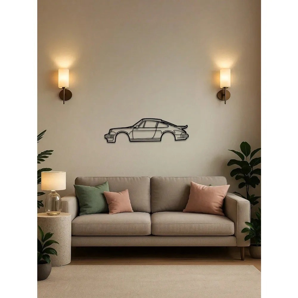 Vintage Metal Wire Sports Car Wall Art – Man Cave Garage Living Room Decor Gift