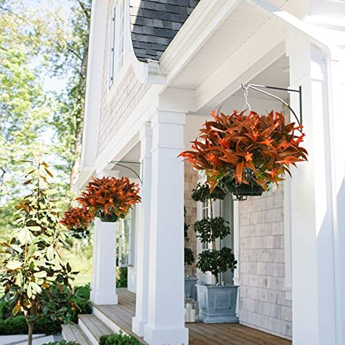 6 Pcs Artificial Morning Glory Shrubs Bushes Outdoor Plants for Porch Box