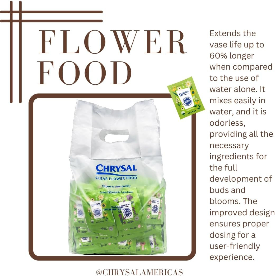 Flower Boost – Clear Flower Food Packets for Flower Arrangements & Bouquets – Fl