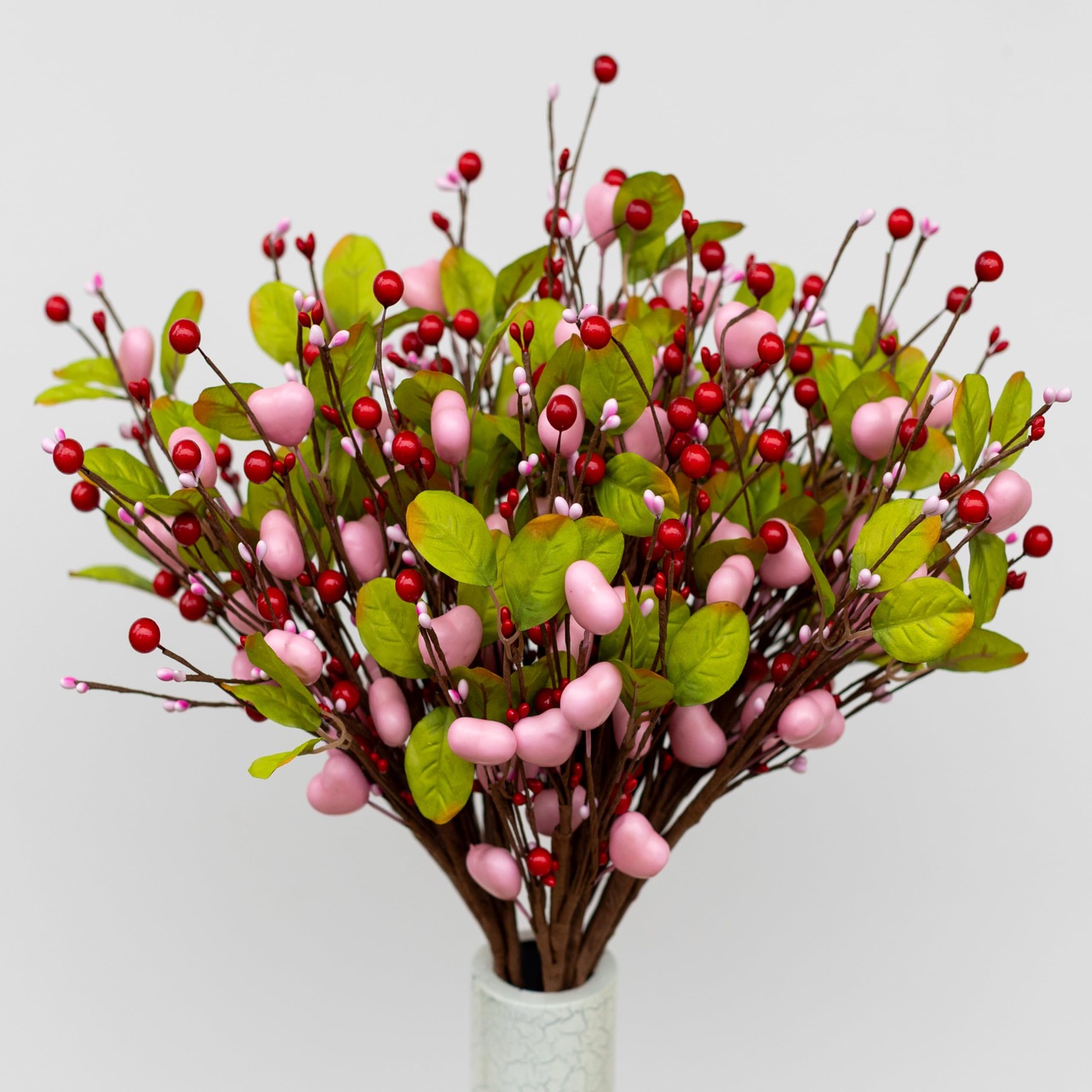 Valentines Day Decorations Floral Picks Stems – 8Pcs,16 Inch Artificial Pink …