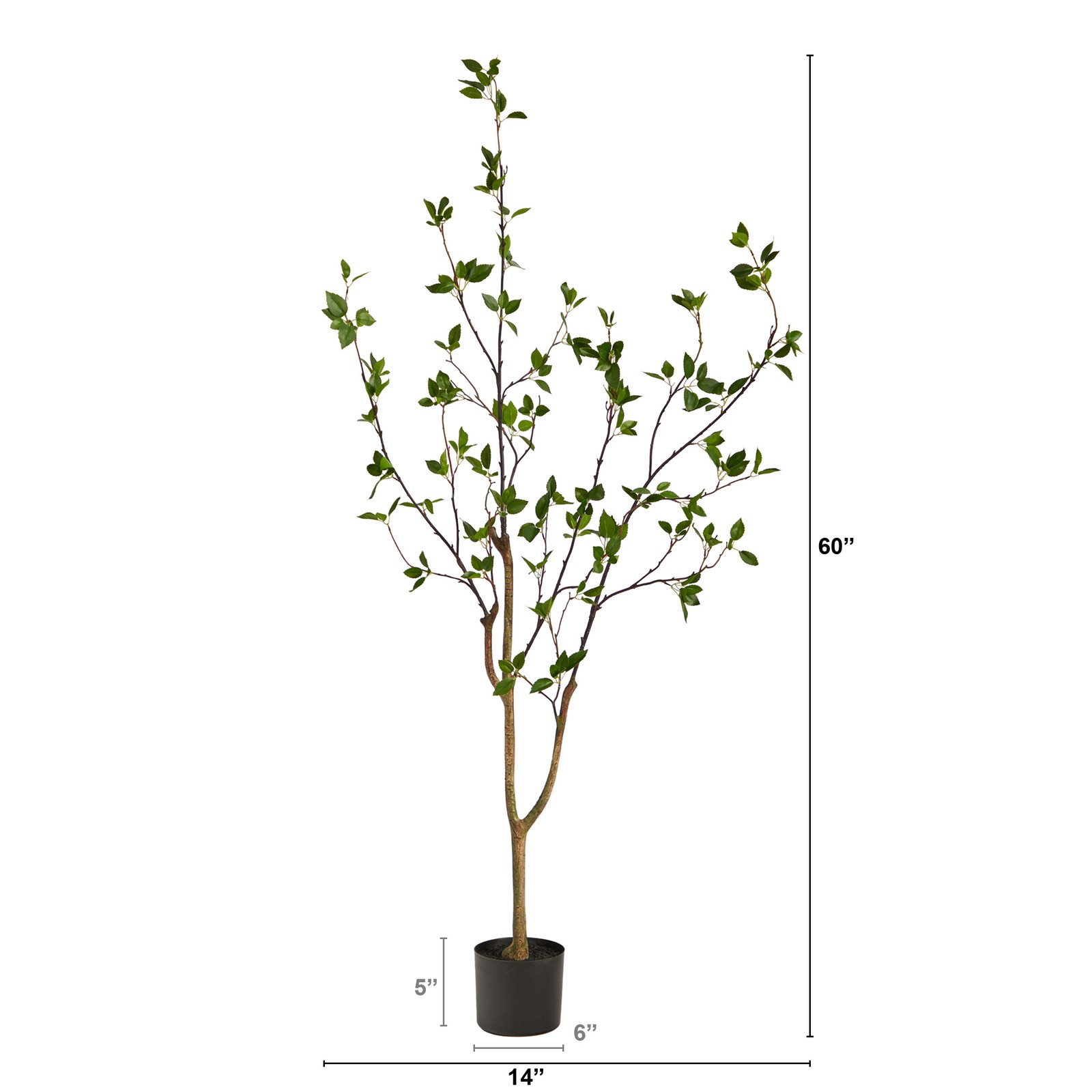 Nearly Natural 5ft Minimalist Citrus Artificial Tree in Green