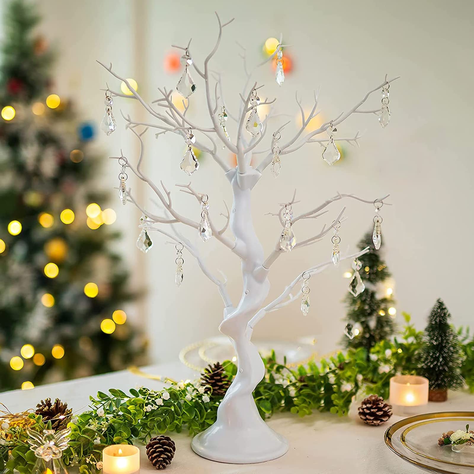 White 23 Inch Artificial Manzanita Tree Centerpiece Table Display Decor
