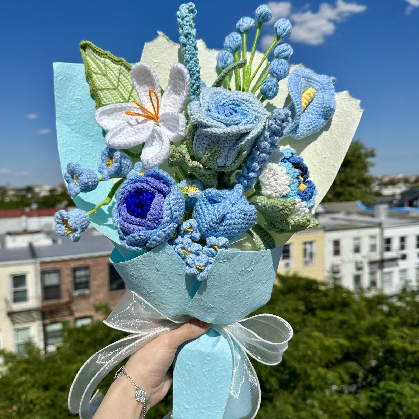 Crochet Rose Bouquet Handmade Forever Flowers Anniversary Gift for Her