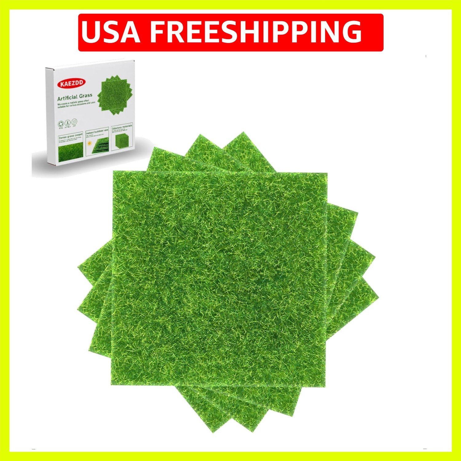 4 Pcs 6 X 6 Inch Fake Grass Decor for Crafts, Artificial Grass for Miniature …