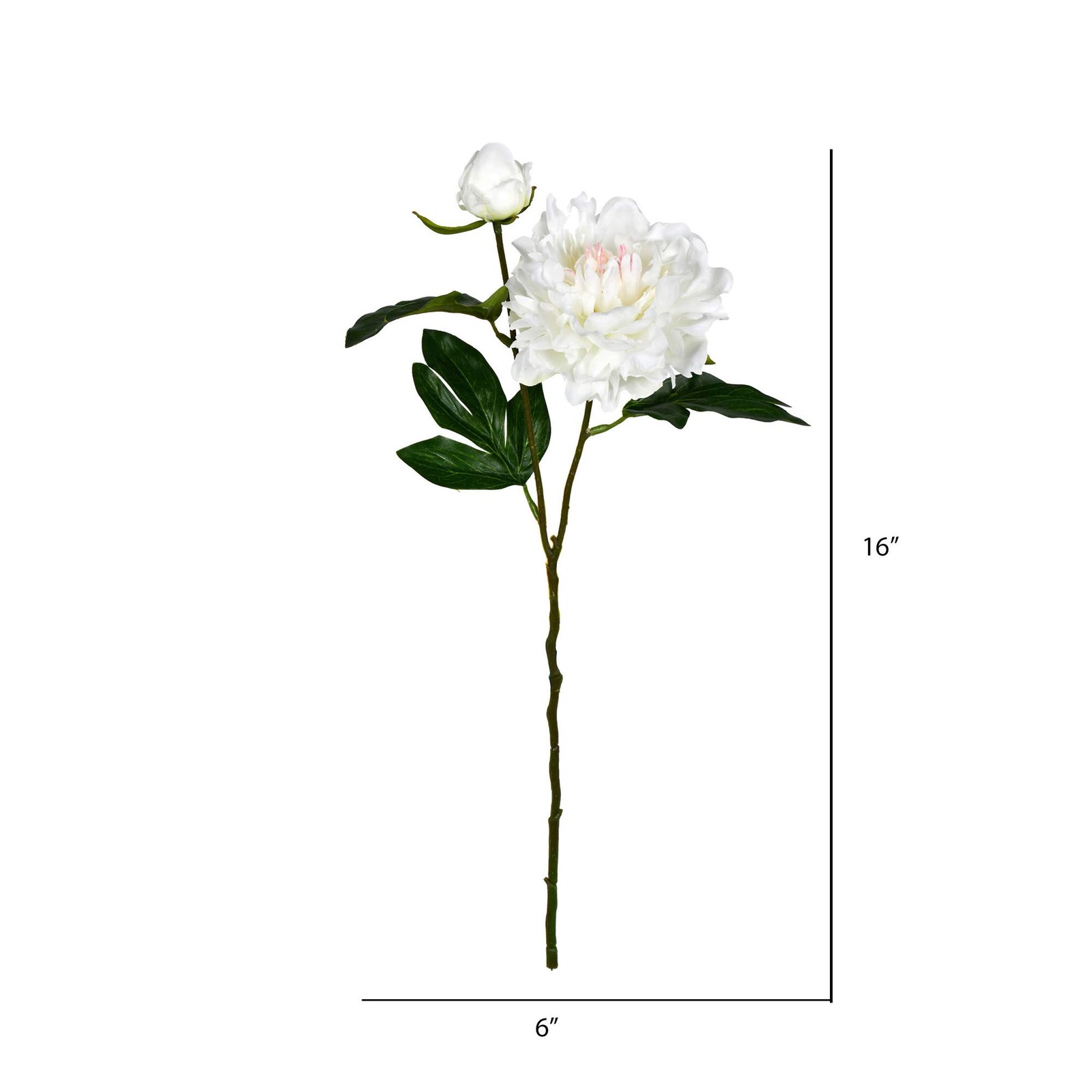 Vickerman 16″ Fabric Artificial Peony Spray in Pink/Cream (Set of 6)