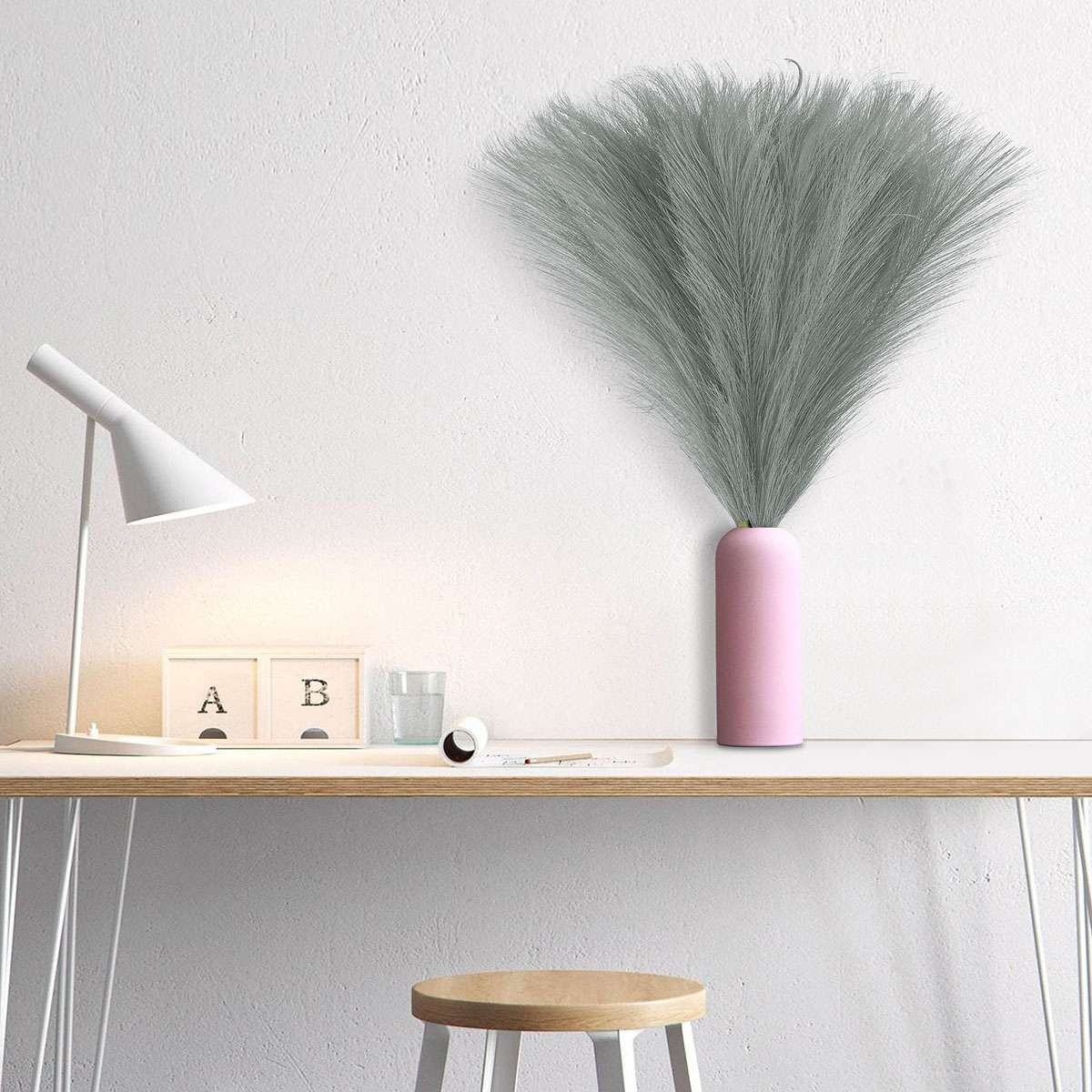 Artificial Pampas Grass Dried Reed Flowers Bouquet Fake Plant Home Room Decors
