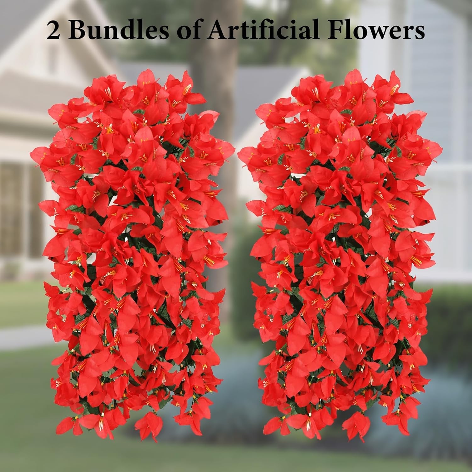 Artificial Bougainvillea Flowers Plants for Outdoors Decoration, 2/4 Pcs Faux Si